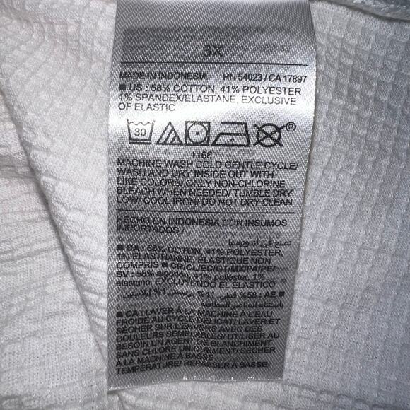 Old Navy ladies size 3X ivory elastic stretch, baby doll ruffle tunic blouse - Picture 7 of 7